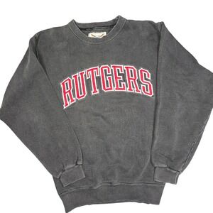 Oarsman 913 Rutgers University Sweatshirt Small Faded Grey Crewneck Made in USA